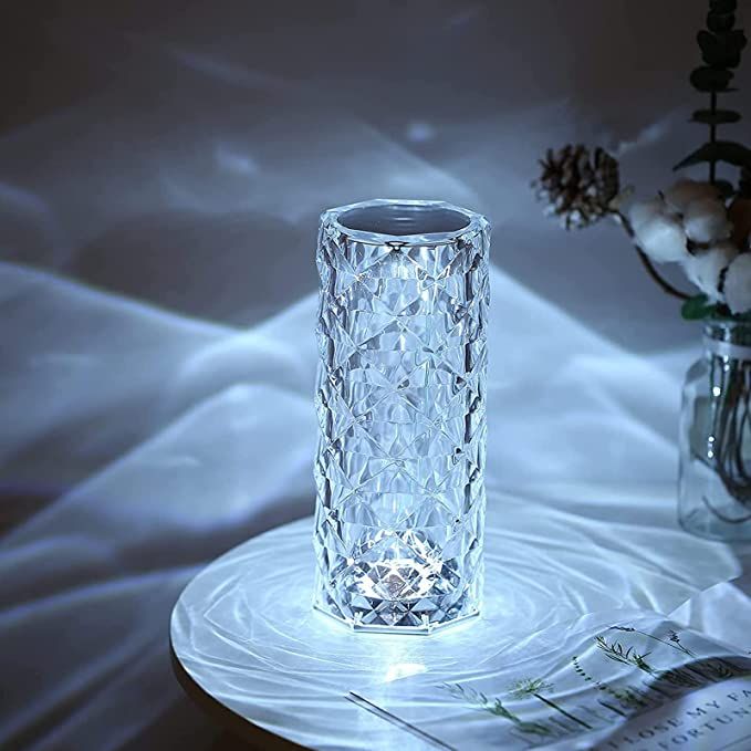 Crystal LED multi-colored lamp