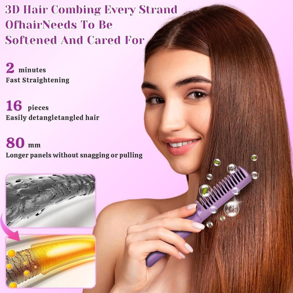 Wireless Heat Straightening Comb – USB Rechargeable & Travel-Friendly