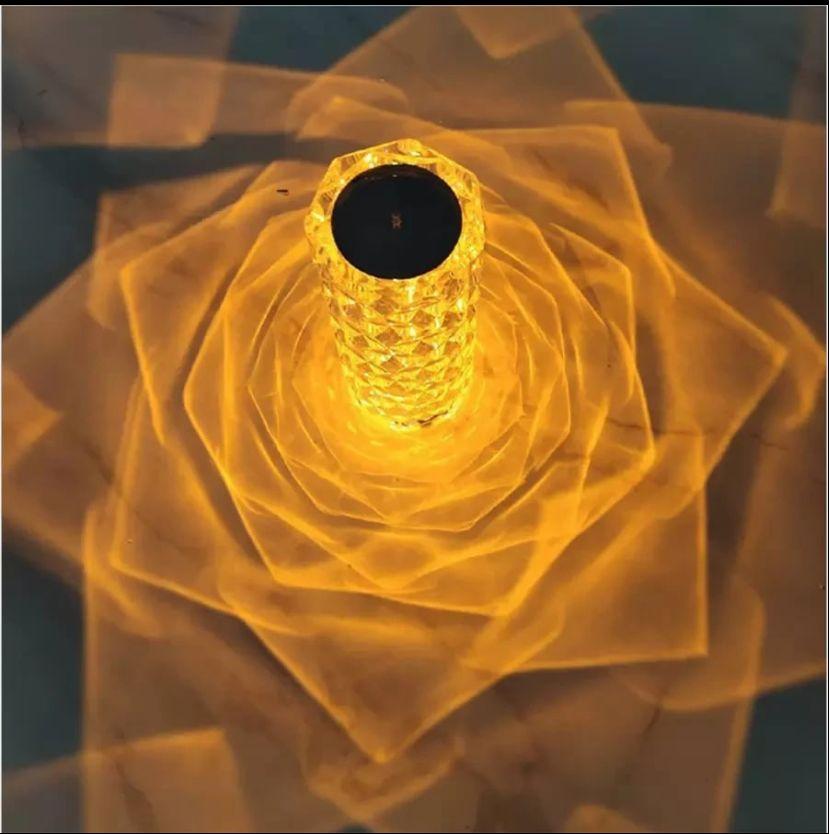 Crystal LED multi-colored lamp