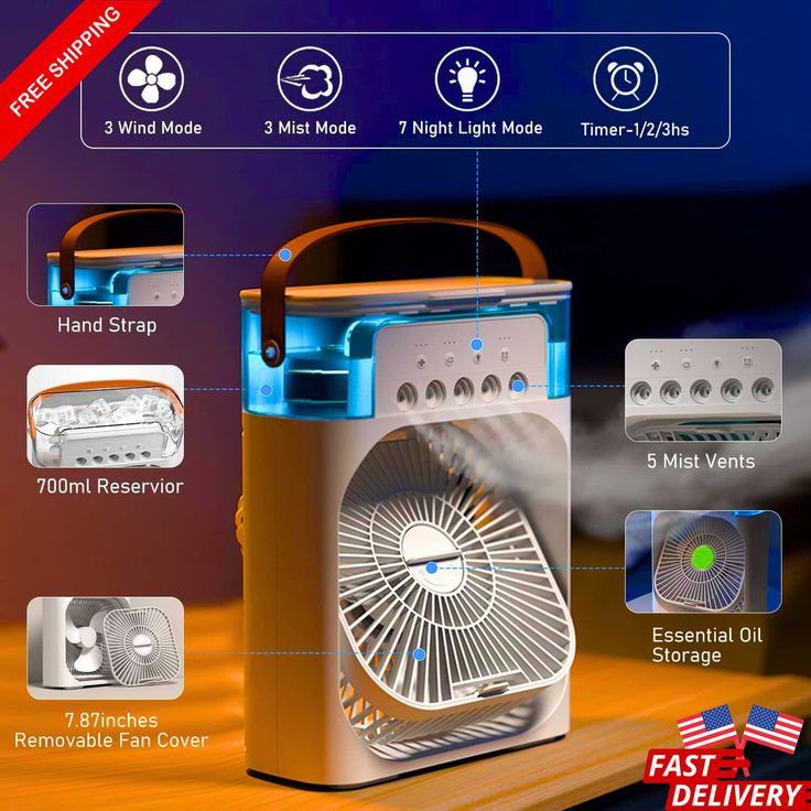 Super Silent Water-Cooled mist Fan – Multifunctional Cooling Companion